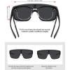 image:imageMEETSUN Oversized Fit Over Glasses Polarized Sunglasses for Men Trendy Flat Top Shades for Driving Fishing UV ProtectionMatte Black FrameGrey Lens
