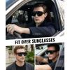 image:imageMEETSUN Oversized Fit Over Glasses Polarized Sunglasses for Men Trendy Flat Top Shades for Driving Fishing UV ProtectionMatte Black FrameGrey Lens