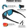 image:imageMEETSUN Oversized Fit Over Glasses Polarized Sunglasses for Men Trendy Flat Top Shades for Driving Fishing UV ProtectionMatte Black FrameRed Mirrored Lens