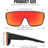 image:imageMEETSUN Oversized Fit Over Glasses Polarized Sunglasses for Men Trendy Flat Top Shades for Driving Fishing UV ProtectionMatte Black FrameRed Mirrored Lens