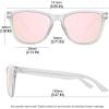 image:imageMEETSUN Polarized Sunglasses for Women Men Classic Retro Trendy Designer StyleClear Frame  Pink Mirrored Lens