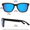 image:imageMEETSUN Polarized Sunglasses for Women Men Classic Retro Trendy Designer StyleMatte Black Frame  Blue Mirrored Lens