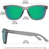 image:imageMEETSUN Polarized Sunglasses for Women Men Classic Retro Trendy Designer StyleMatte Gray Frame  Green Mirrored