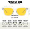 image:imageMEETSUN Polarized Sunglasses for Women Men Classic Retro Trendy Designer StyleNight Vision Lens  Clear Frame