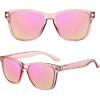 image:imageMEETSUN Polarized Sunglasses for Women Men Classic Retro Trendy Designer StylePink Frame  Pink Mirrored Lens
