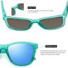 image:imageMEETSUN Polarized Sunglasses for Women Men Classic Retro Trendy Designer StyleTransparent Green FrameBlue Lens