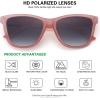 image:imageMEETSUN Polarized Sunglasses for Women Men Classic Retro Trendy Designer StyleTransparent Pink Framematte Gray Gradient Lens