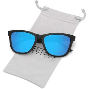 image:imageMEETSUN Polarized Sunglasses for Women Men Classic Retro Trendy Designer StyleMatte Black Frame  Blue Mirrored Lens