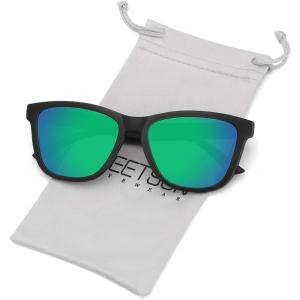 image:imageMEETSUN Polarized Sunglasses for Women Men Classic Retro Trendy Designer StyleMatte Black Frame  Green Mirrored Lens