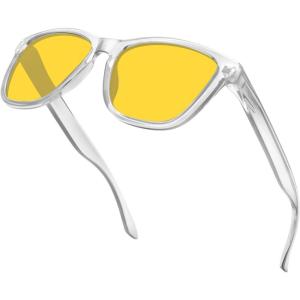 image:imageMEETSUN Polarized Sunglasses for Women Men Classic Retro Trendy Designer StyleNight Vision Lens  Clear Frame
