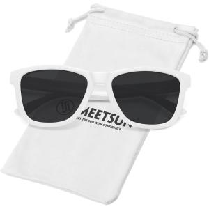 image:imageMEETSUN Polarized Sunglasses for Women Men Classic Retro Trendy Designer StyleWhite Frame  Grey