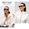 image:imageMEETSUN Polarized Sunglasses for Women Men Classic Retro Square Frame Driving Sun Glasses UV ProtectionBrown Gradient Frame Brown Gradient Lens