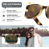 image:imageMEETSUN Polarized Sunglasses for Women Men Classic Retro Square Frame Driving Sun Glasses UV ProtectionBrown Tortoise Frame Brown Lens