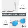 image:imageMEETSUN Polarized Sunglasses for Women Men Classic Retro Square Frame Driving Sun Glasses UV ProtectionClear Frame Blue Mirrored Lens