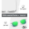 image:imageMEETSUN Polarized Sunglasses for Women Men Classic Retro Square Frame Driving Sun Glasses UV ProtectionClear Frame Green Mirrored Lens