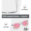 image:imageMEETSUN Polarized Sunglasses for Women Men Classic Retro Square Frame Driving Sun Glasses UV ProtectionClear Frame Purplepink Mirrored Lens