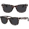 image:imageMEETSUN Polarized Sunglasses for Women Men Classic Retro Square Frame Driving Sun Glasses UV ProtectionGrey Leopard Frame Grey Lens