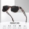 image:imageMEETSUN Polarized Sunglasses for Women Men Classic Retro Square Frame Driving Sun Glasses UV ProtectionGrey Leopard Frame Grey Lens