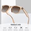 image:imageMEETSUN Polarized Sunglasses for Women Men Classic Retro Square Frame Driving Sun Glasses UV ProtectionLight Brown Frame Brown Gradient Lens