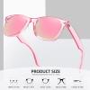 image:imageMEETSUN Polarized Sunglasses for Women Men Classic Retro Square Frame Driving Sun Glasses UV ProtectionLight Pink Frame Purplepink Mirrored Lens