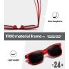 image:imageMEETSUN Polarized Sunglasses for Women Men Classic Retro Square Frame Driving Sun Glasses UV ProtectionLight Red Frame Grey Lens
