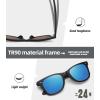 image:imageMEETSUN Polarized Sunglasses for Women Men Classic Retro Square Frame Driving Sun Glasses UV ProtectionMatte Black Frame Blue Mirrored Lens