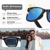 image:imageMEETSUN Polarized Sunglasses for Women Men Classic Retro Square Frame Driving Sun Glasses UV ProtectionMatte Black Frame Blue Mirrored Lens