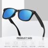 image:imageMEETSUN Polarized Sunglasses for Women Men Classic Retro Square Frame Driving Sun Glasses UV ProtectionMatte Black Frame Blue Mirrored Lens