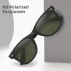 image:imageMEETSUN Polarized Sunglasses for Women Men Classic Retro Square Frame Driving Sun Glasses UV ProtectionMatte Black Frame Dark Green Lens