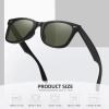 image:imageMEETSUN Polarized Sunglasses for Women Men Classic Retro Square Frame Driving Sun Glasses UV ProtectionMatte Black Frame Dark Green Lens