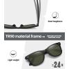 image:imageMEETSUN Polarized Sunglasses for Women Men Classic Retro Square Frame Driving Sun Glasses UV ProtectionMatte Black Frame Dark Green Lens