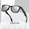 image:imageMEETSUN Polarized Sunglasses for Women Men Classic Retro Square Frame Driving Sun Glasses UV ProtectionMatte Black Frame Silver Mirrored Lens