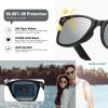 image:imageMEETSUN Polarized Sunglasses for Women Men Classic Retro Square Frame Driving Sun Glasses UV ProtectionMatte Black Frame Silver Mirrored Lens