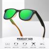 image:imageMEETSUN Polarized Sunglasses for Women Men Classic Retro Square Frame Driving Sun Glasses UV ProtectionMatte BlackGreenorange Frame Green Mirrored Lens