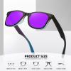 image:imageMEETSUN Polarized Sunglasses for Women Men Classic Retro Square Frame Driving Sun Glasses UV ProtectionMatte BlackPurpleblue Frame Purple Mirrored Lens
