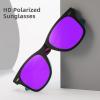 image:imageMEETSUN Polarized Sunglasses for Women Men Classic Retro Square Frame Driving Sun Glasses UV ProtectionMatte BlackPurpleblue Frame Purple Mirrored Lens