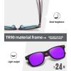 image:imageMEETSUN Polarized Sunglasses for Women Men Classic Retro Square Frame Driving Sun Glasses UV ProtectionMatte BlackPurpleblue Frame Purple Mirrored Lens