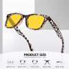 image:imageMEETSUN Polarized Sunglasses for Women Men Classic Retro Square Frame Driving Sun Glasses UV ProtectionNight Vision Lens Grey Leopard Frame