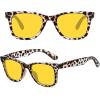 image:imageMEETSUN Polarized Sunglasses for Women Men Classic Retro Square Frame Driving Sun Glasses UV ProtectionNight Vision Lens Grey Leopard Frame