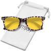 image:imageMEETSUN Polarized Sunglasses for Women Men Classic Retro Square Frame Driving Sun Glasses UV ProtectionNight Vision Lens Grey Leopard Frame