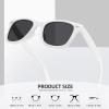 image:imageMEETSUN Polarized Sunglasses for Women Men Classic Retro Square Frame Driving Sun Glasses UV ProtectionWhite Frame Grey Lens