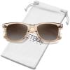 image:imageMEETSUN Polarized Sunglasses for Women Men Classic Retro Square Frame Driving Sun Glasses UV ProtectionLight Brown Frame Brown Gradient Lens