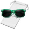image:imageMEETSUN Polarized Sunglasses for Women Men Classic Retro Square Frame Driving Sun Glasses UV ProtectionLight Green Frame Grey Lens
