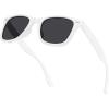 image:imageMEETSUN Polarized Sunglasses for Women Men Classic Retro Square Frame Driving Sun Glasses UV ProtectionWhite Frame Grey Lens