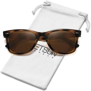image:imageMEETSUN Polarized Sunglasses for Women Men Classic Retro Square Frame Driving Sun Glasses UV ProtectionA3 Tortoise Frame  Brown Gradient Lens