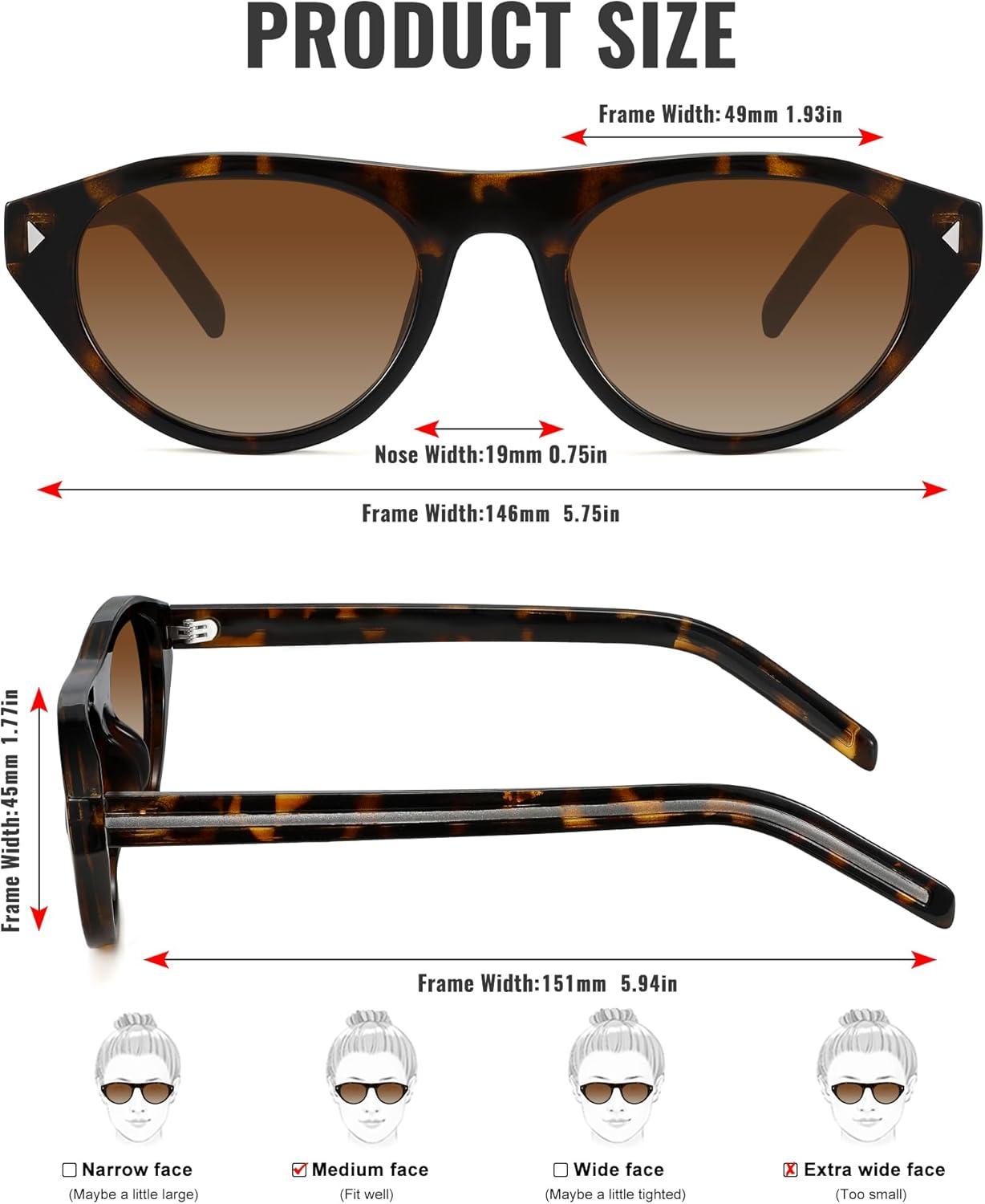 image:imageMEETSUN Trendy Cat Eye Sunglasses for Women Retro Oval Vintage Narrow Frame UV400 Protection for Driving Travel OutdoorC1 Black Frame C2 Leopard Print Frame