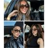 image:imageMEETSUN Trendy Cat Eye Sunglasses for Women Retro Oval Vintage Narrow Frame UV400 Protection for Driving Travel OutdoorC1 Black Frame C2 Leopard Print Frame