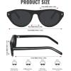 image:imageMEETSUN Trendy Cat Eye Sunglasses for Women Retro Oval Vintage Narrow Frame UV400 Protection for Driving Travel OutdoorC1 Black Framegray Lens