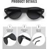 image:imageMEETSUN Trendy Cat Eye Sunglasses for Women Retro Oval Vintage Narrow Frame UV400 Protection for Driving Travel OutdoorC1 Black Framegray Lens