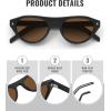 image:imageMEETSUN Trendy Cat Eye Sunglasses for Women Retro Oval Vintage Narrow Frame UV400 Protection for Driving Travel OutdoorC4 Black Framebrown Lens